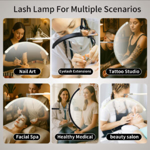 25 inch half moon nail table lamp