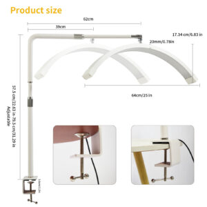 25 inch half moon nail table lamp