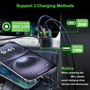 3 in 1 starlink mini car charger dc power cable+cigarette lighter adapter
