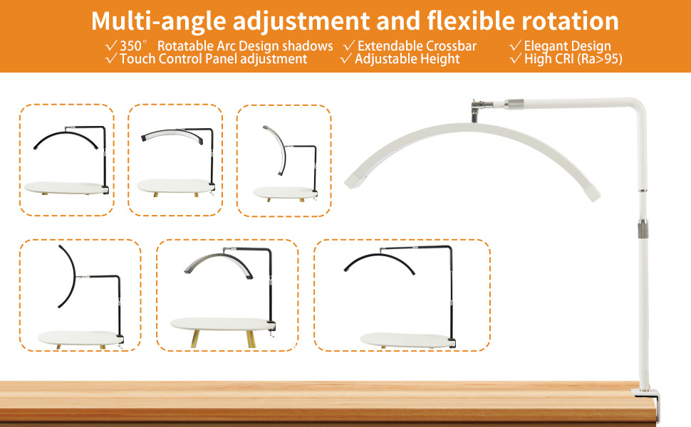 25 inch half moon nail table lamp