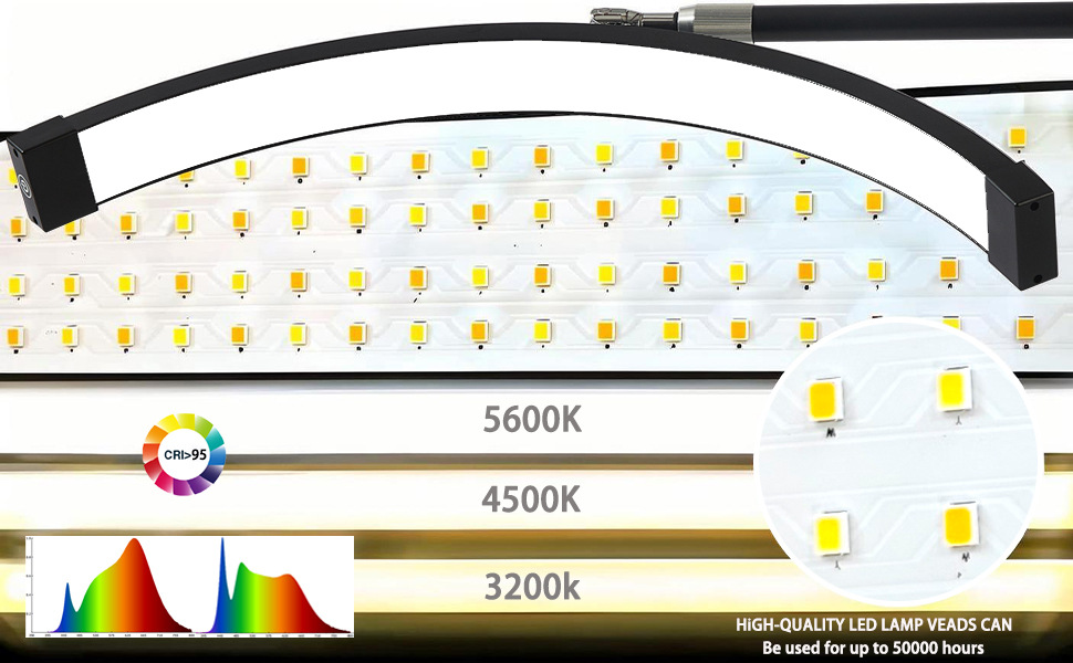 25 inch half moon nail table lamp