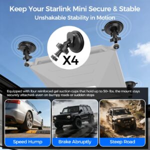 starlink mini protective silicone case with strong suction cups