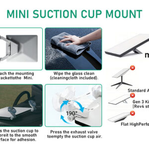 suction cup car mount for starlink mini – for dashboard & windshield