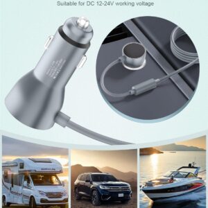 12v/24v to 30v 2a 60w dc boost car charger cable, cigarette lighter plug to dc female